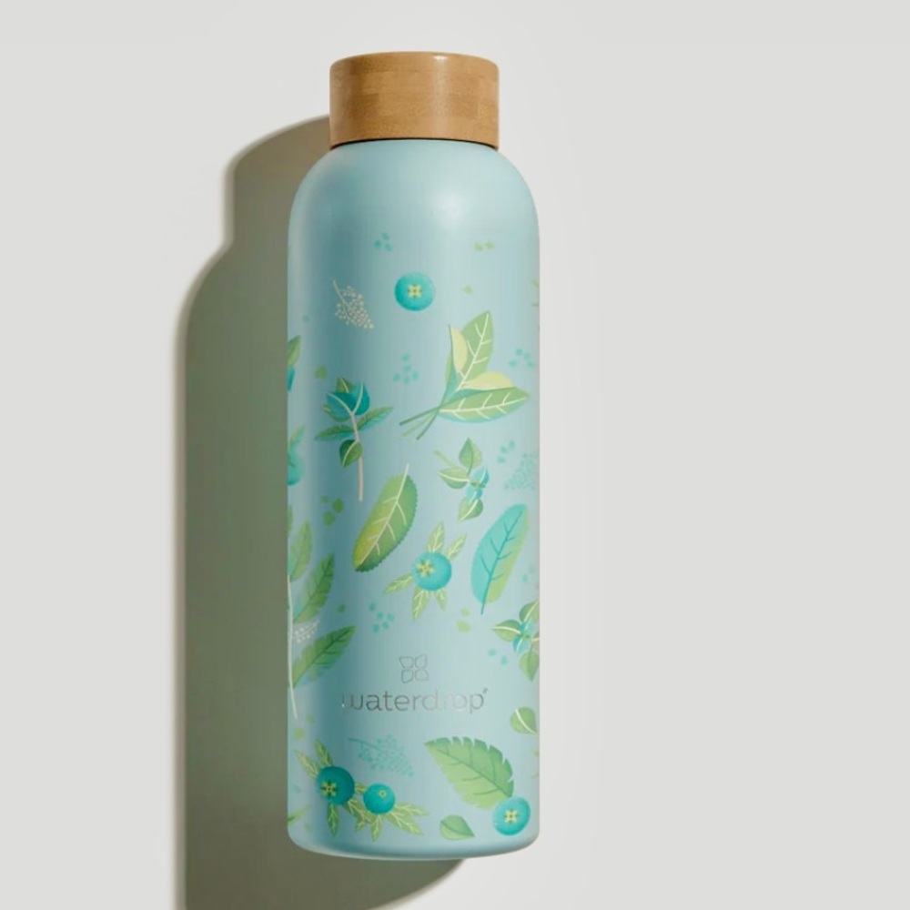 Insulated Water Bottle 20oz & Matching Tote Bag & Coaster - pastel blue - New! - Picture 3 of 7